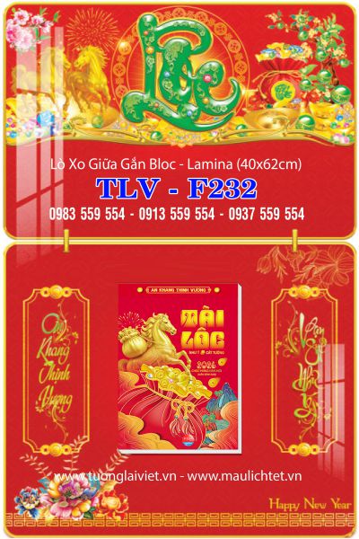 Lịch gập laminate Lộc Khai Xuân
